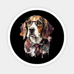 Hipster Beagle Magnet